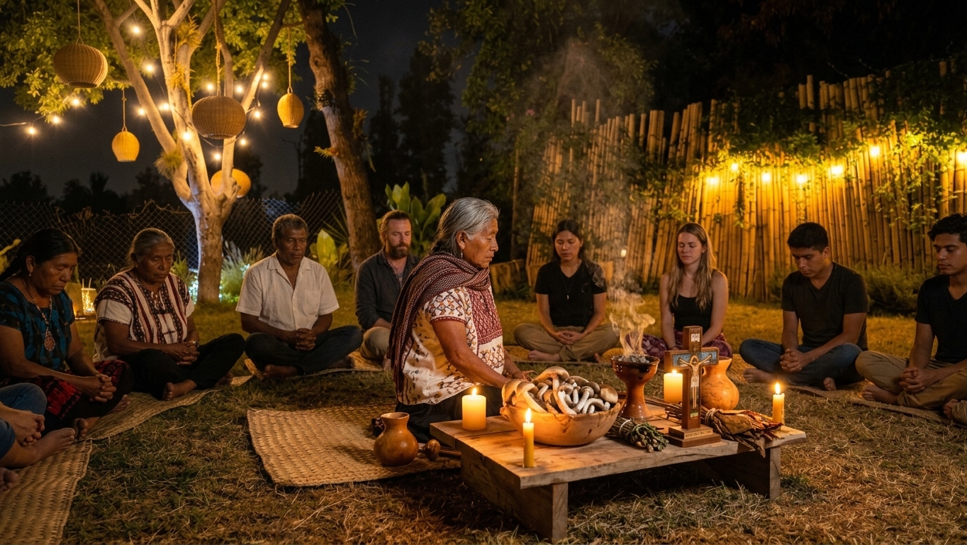 Sacred mushroom ceremony